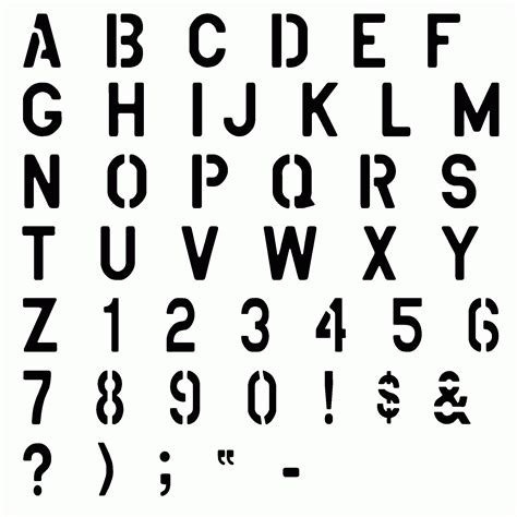 Printable Stencil Font